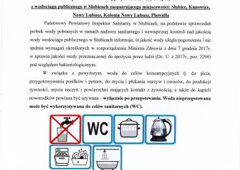 Miniaturka aktualności Komunikat PPIS w Słubicach w sprawie warunkowej przydatności wody